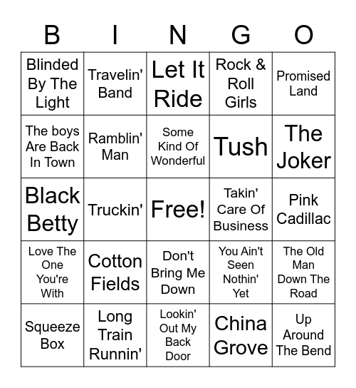 Whistle 4 Bingo Card