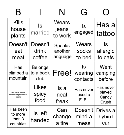 Allison's Wedding Celebration Virtual Bingo Card