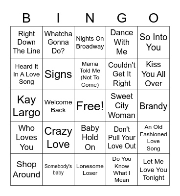 Whistle 5 Bingo Card