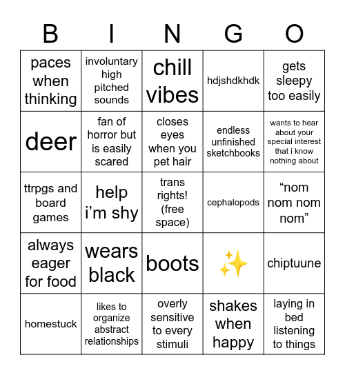 Vel Bingo Card