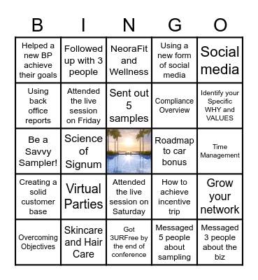 Neora Bingo Card