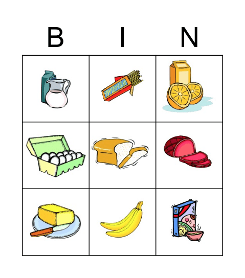 Au Supermarché Bingo Card