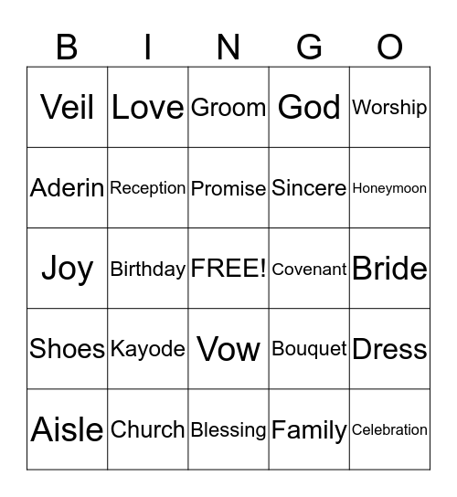 Happ Bingo Card