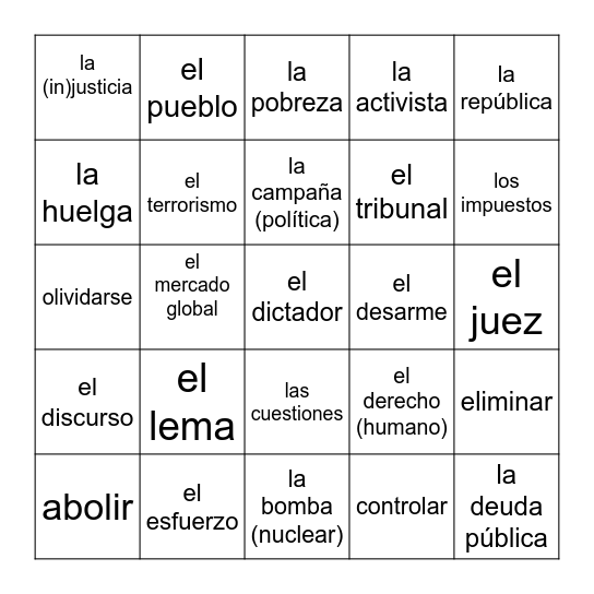 Lotería Bingo Card