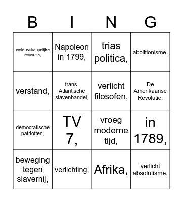 TV 7 versie C Bingo Card
