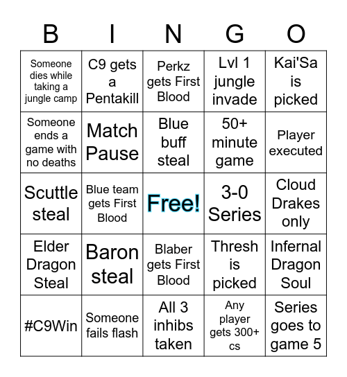 AT&T MSI Watch Party Bingo Card
