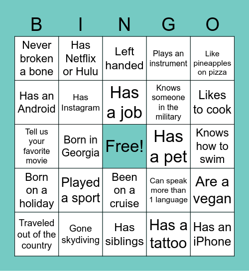 WIT Bootcamp Bingo Card