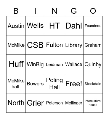 Monmouth Bingo Card
