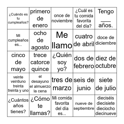¿Quién soy yo? Bingo Card