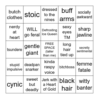 Traits I find attractive :pensive: Bingo Card