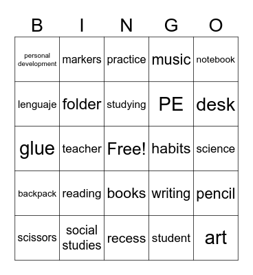Student's Day Bingo! Bingo Card