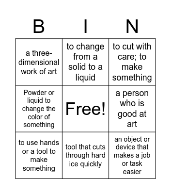 Vocabulary Bingo Card