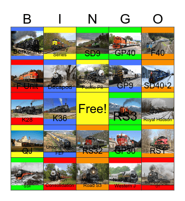 Great Scenic Railway Journeys Bingo Card