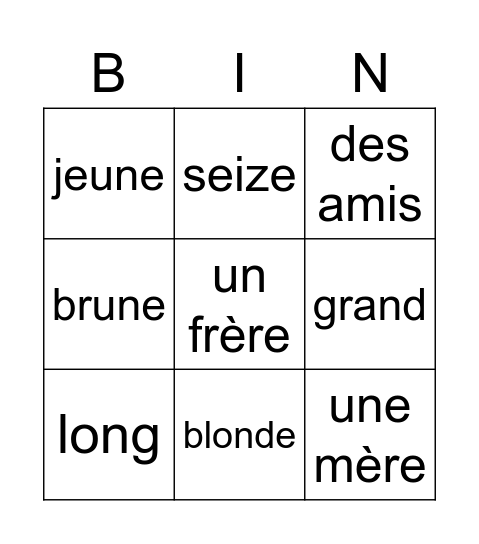 Révisions Bingo Card
