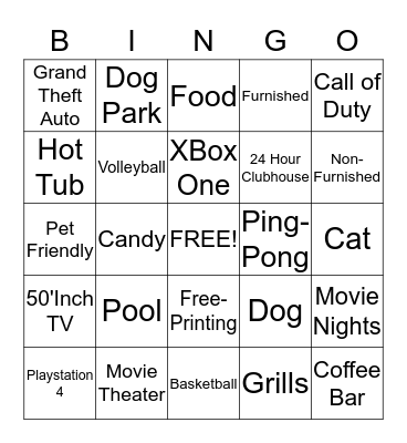 Aspen Heights  Bingo Card