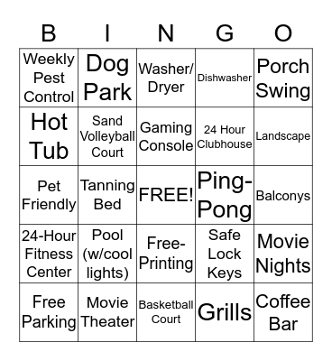Aspen Heights  Bingo Card