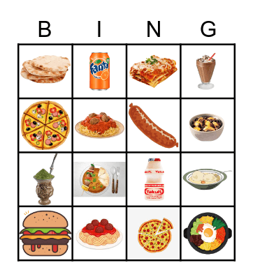 Food Around the World Bingo Card
