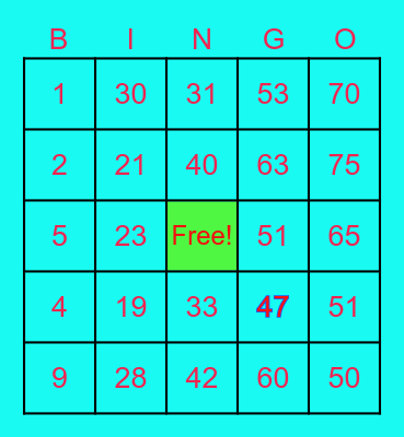 L & S AIGA MAFUTAGA Bingo Card