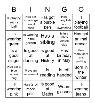 Find someone/something....? Bingo Card