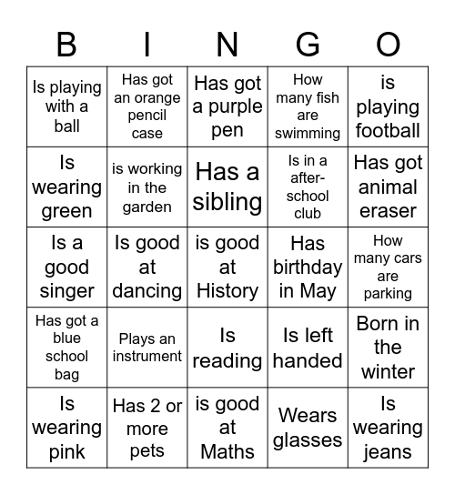 Find someone/something....? Bingo Card