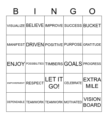 TIMBERS TEAM BINGO Card