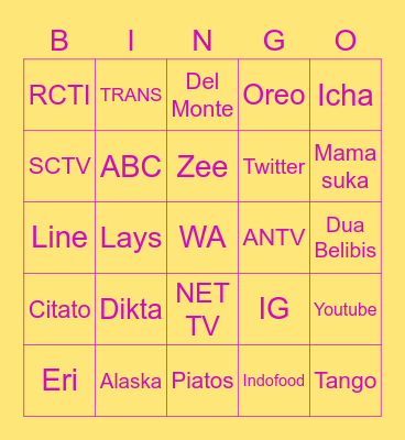 Punya Zee Bingo Card