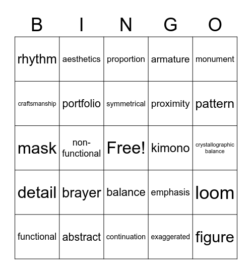 Art Review Bingo! Bingo Card