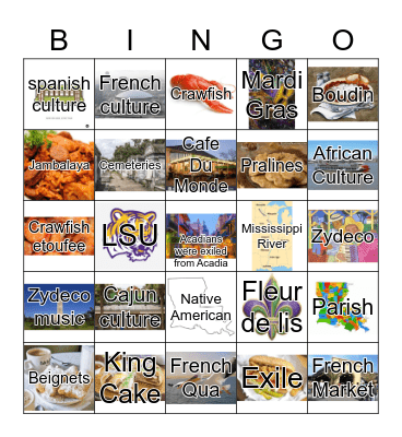 Louisiana Bingo Card