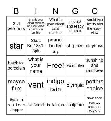 sales bingo Card