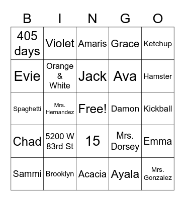 OSGLA Bingo Card