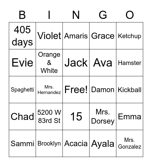 OSGLA Bingo Card