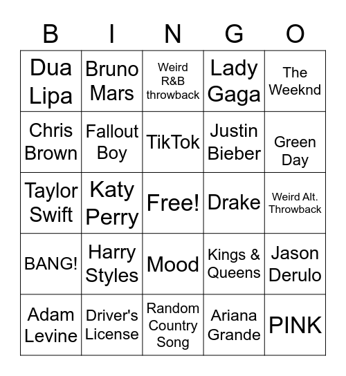 CURIS Radio Bingo Card