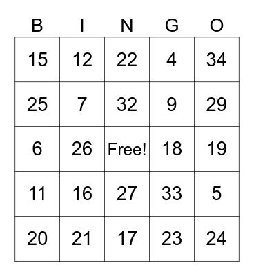 Plain Language Bingo Card
