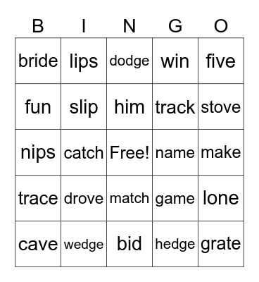 Michael's Bing Bingo Card