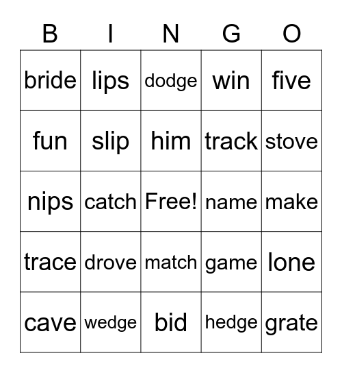 Michael's Bing Bingo Card