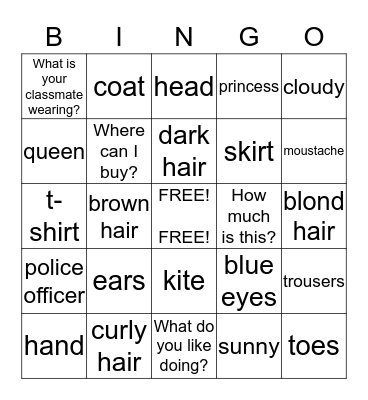 BINGO 4th C Bingo Card