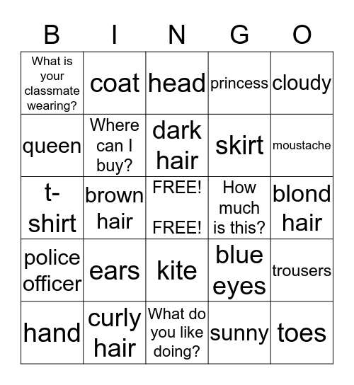 BINGO 4th C Bingo Card