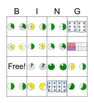 Equivalent Fractions Models Bingo Card