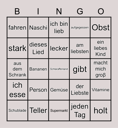 Schokolade - Deine Freunde Bingo Card