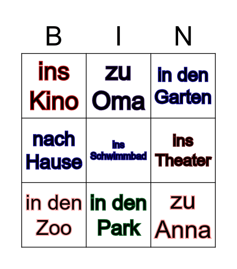 Lektion 8 - Hallo Anna 2 Bingo Card