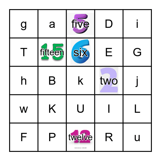 Alphabet & Number Bingo Card