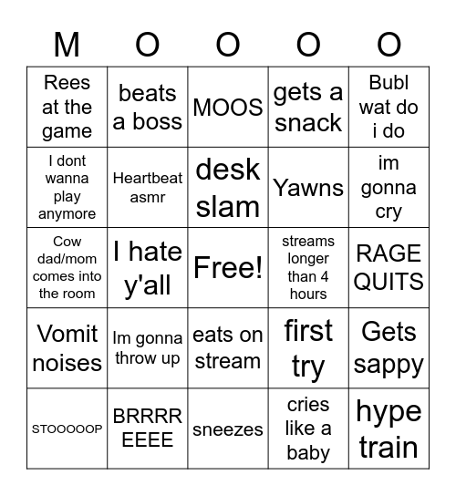 Bessingo Bingo Card