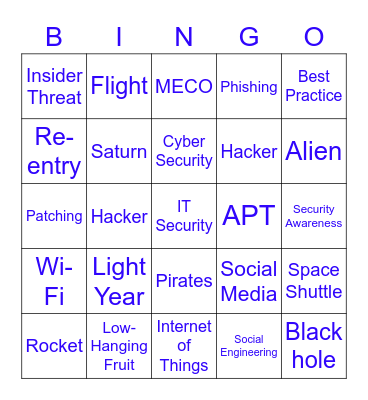 Cyber "Space" Bingo Card