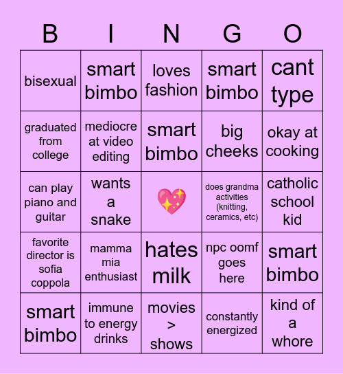 B  I  L  L  I  E  '  S Bingo Card