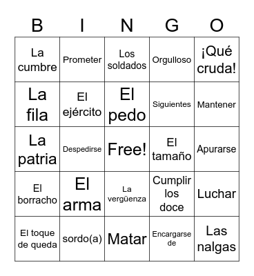 Voces Inocentes (Lista 1) Bingo Card