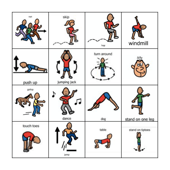 Fitness Bingo Card