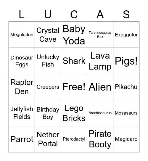 Birthday Bingo Card