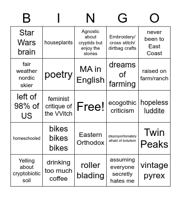Megan Bingo Card