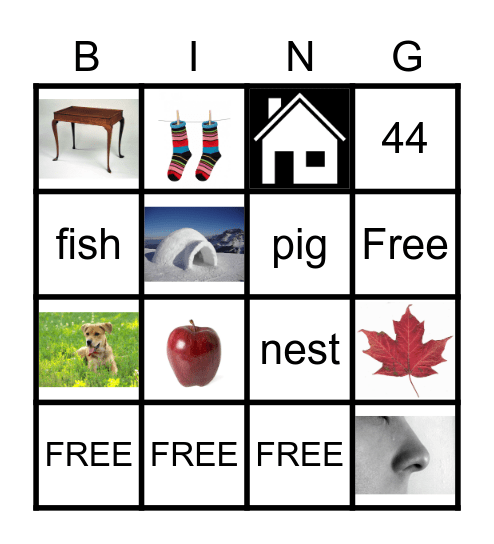 LETTER SOUND BINGO Card