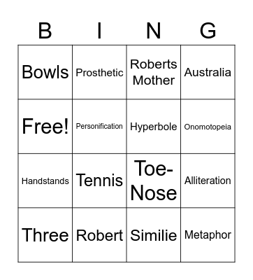 Ugly Bingo Card